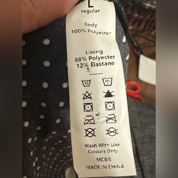 Halara Black Polka Dot Midi Skirt Size L Regular High Waist A-Line Flowy Lined - Picture 7 of 9